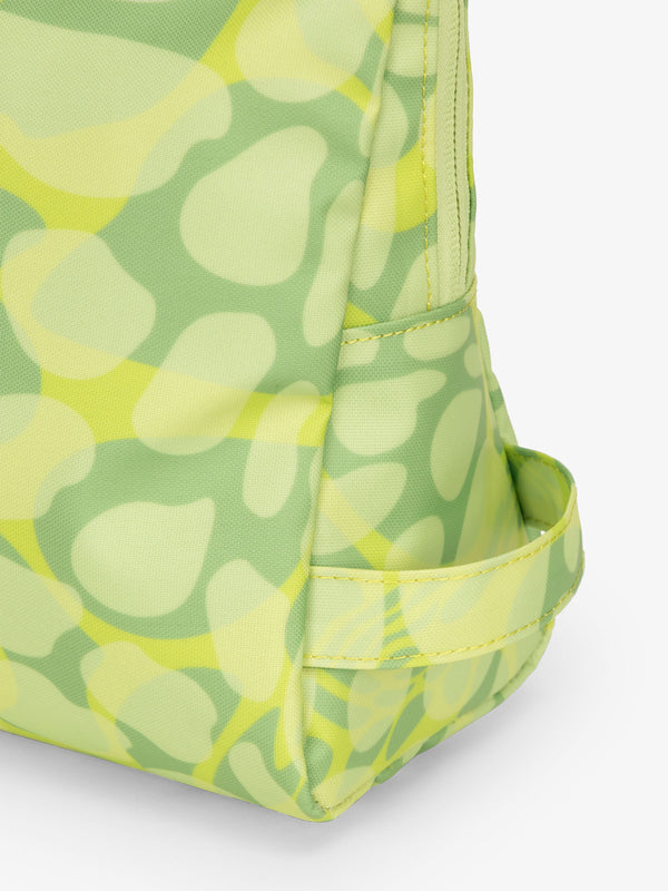 CALPAK Water Resistant Zippered Pouch Set with side loop handle in green lime viper print