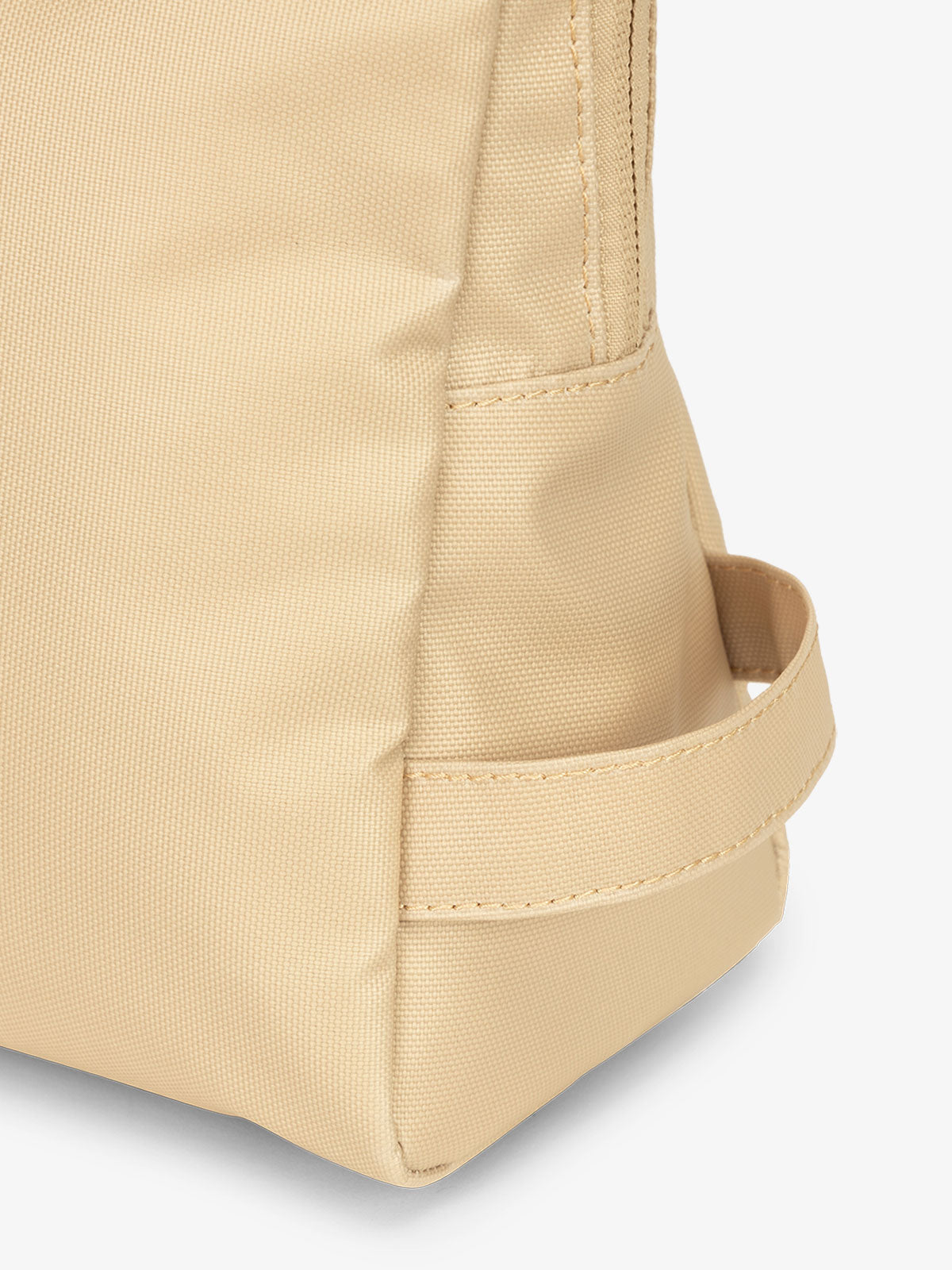 CALPAK Water Resistant Zippered Pouch Set with side loop handle in beige oatmeal; PCZP2401-OATMEAL