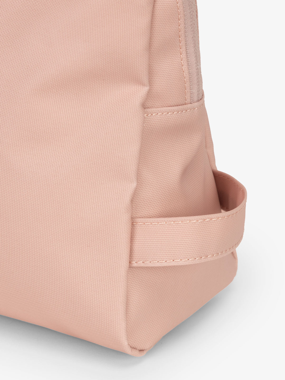 CALPAK Water Resistant Zippered Pouch Set with side loop handle in pink sand; PCZP2401-PINK-SAND