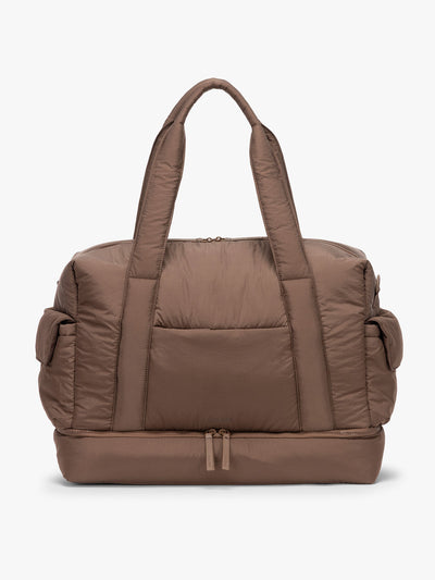 CALPAK Weekender Duffel in brown hazelnut; WDB2501-HAZELNUT view 1