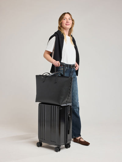 CALPAK Colette 15 Canvas Laptop Tote in black; CLCT2601-BLACK view 2