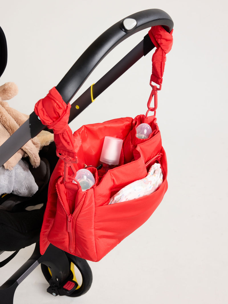 Convertible Stroller Caddy Crossbody in Tomato