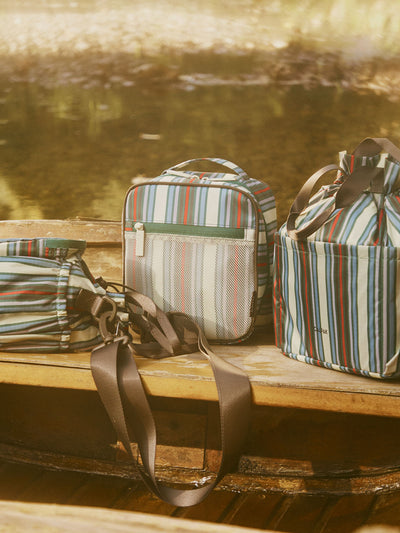 CALPAK Everything Cube in multicolor stripe; ACE2401-RIVIERA-STRIPE view 2