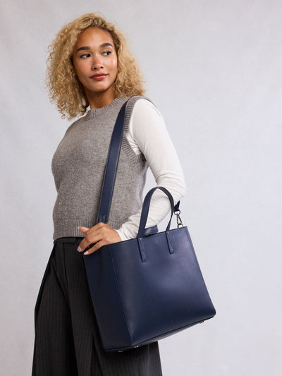 CALPAK Haven 15 Laptop Tote in dark blue Navy;ATS2501-NAVY view 2