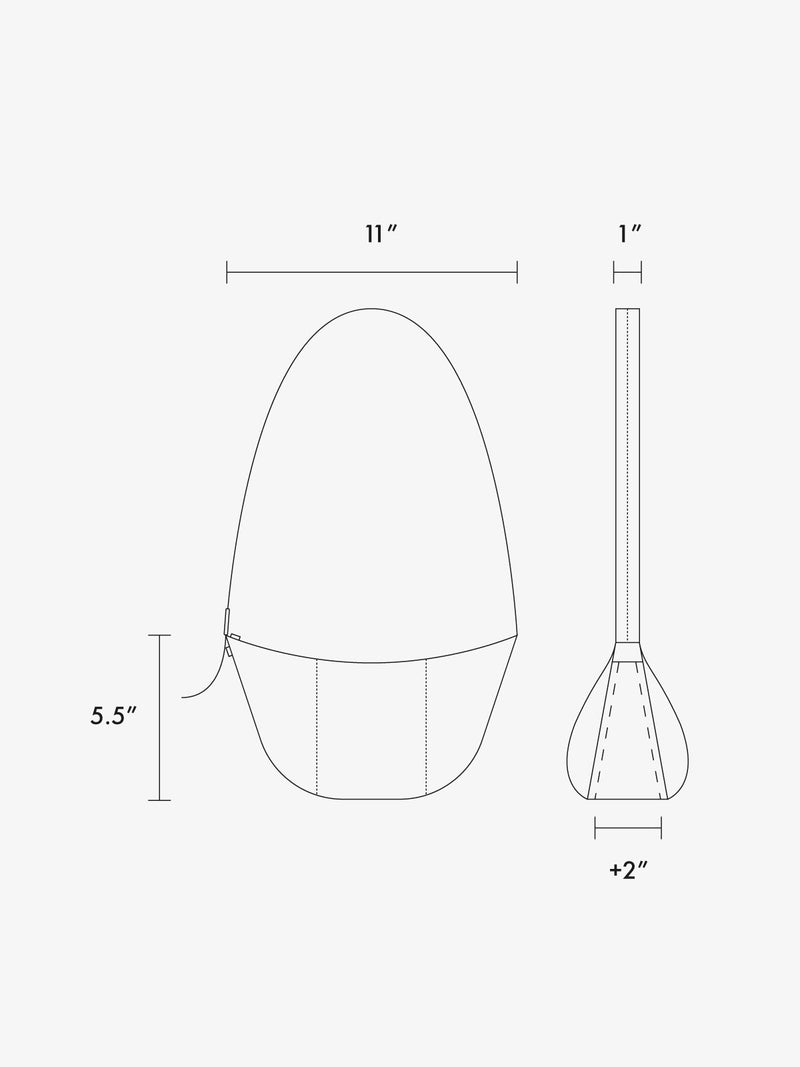 Technical drawing of a lampshade with dimensions on a white background