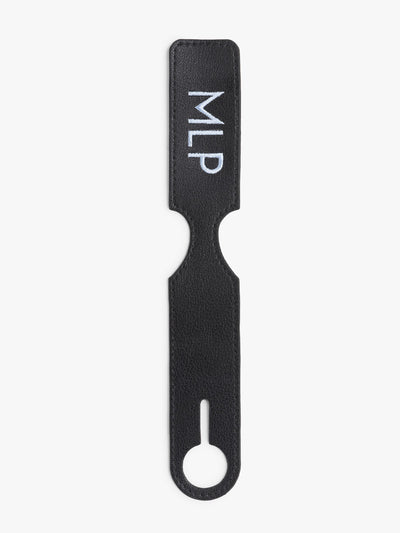 CALPAK Personalized Luggage Tags in Black with initials MLP personalized in white; ATG2501-BLACK view 1