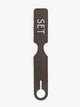 CALPAK Personalized Luggage Tag in brown Espresso personalized with word "Set" in white; ATG2501-ESPRESSO