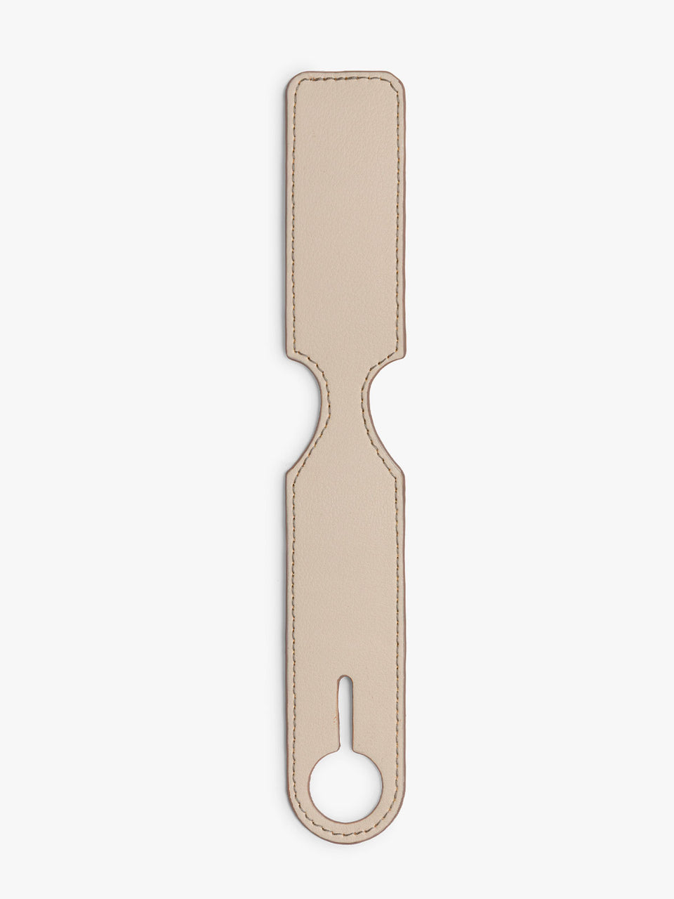 CALPAK Luggage Tag in beige Oatmeal show flat without monogram; ATG2501-OATMEAL