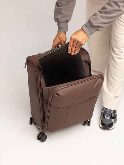 CALPAK Luka Soft Sided Luggage in brown Walnut; LSM1020-WALNUT view 2