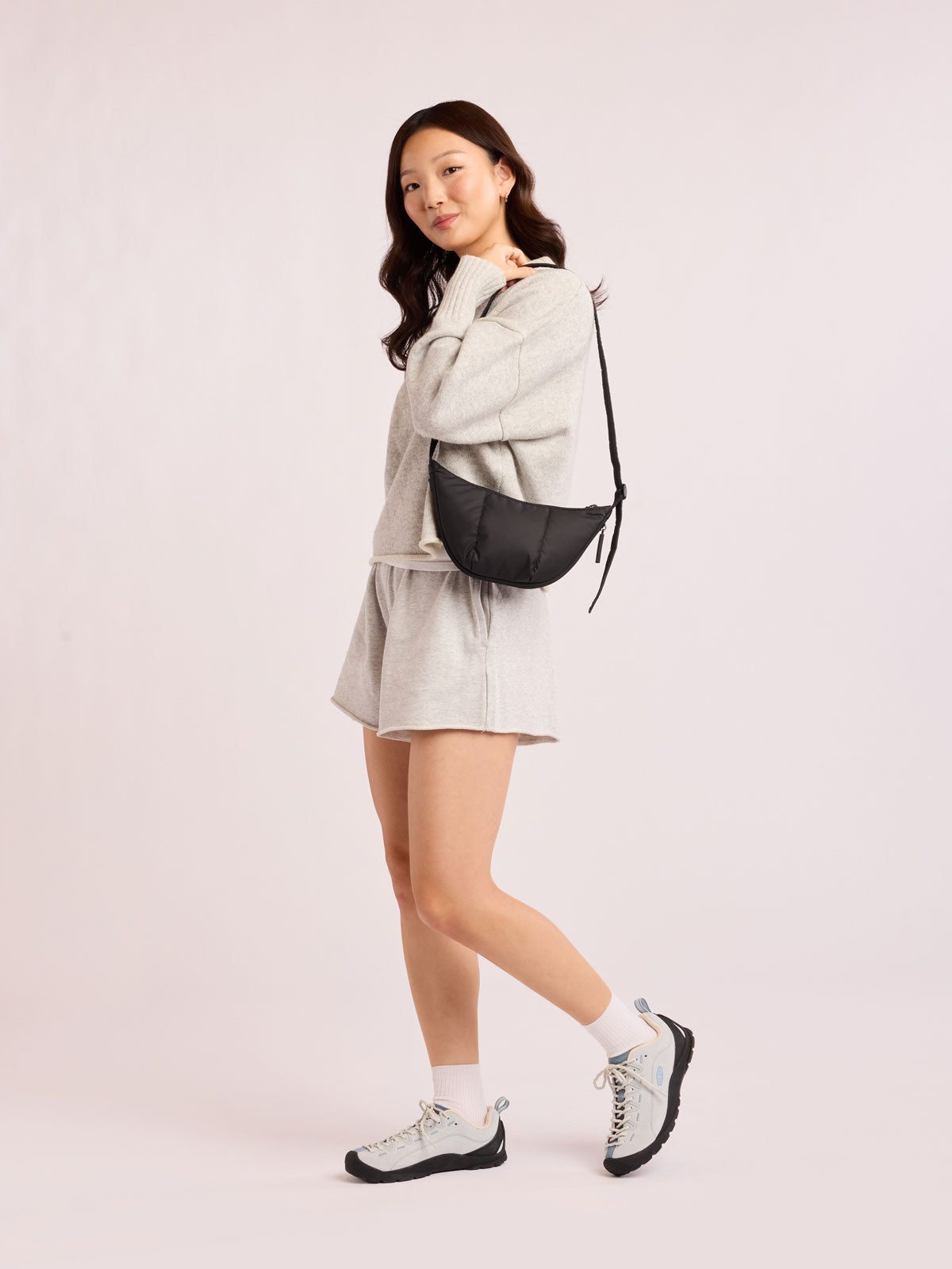 Luka Crescent Bag in Matte Black | CALPAK