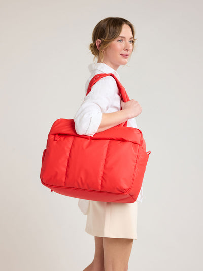 CALPAK Luka Duffel in red Tomato; DSM1901-TOMATO view 2