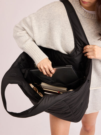 CALPAK Luka Everything Tote in black; AET2601-MATTE-BLACK view 2