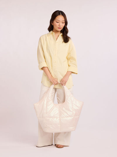 CALPAK Luka Everything Tote in light pink Pearlescent; AET2601-PEARLESCENT view 2