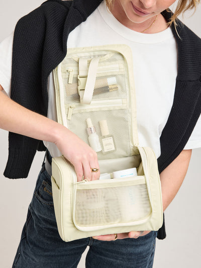 CALPAK Luka Hanging Toiletry Bag in light green Celadon; TLH2301-CELADON view 2