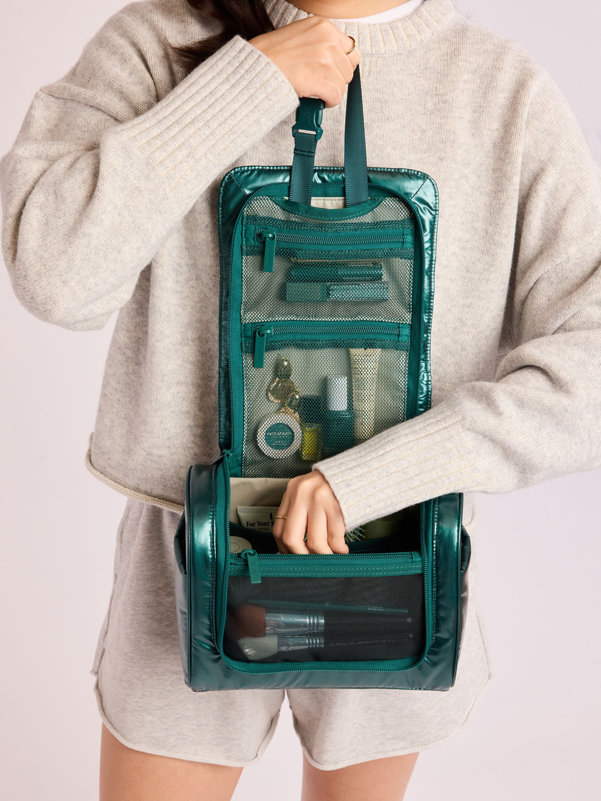 Luka Hanging Toiletry Bag in Glazed Kale | CALPAK