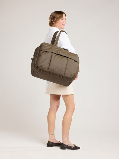 CALPAK Luka Large Duffel in brown Mushroom; DLL2201-MUSHROOM view 2