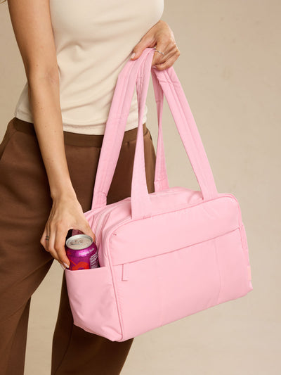 CALPAK Luka Mini Duffel in pink Blossom; DLM2501-BLOSSOM view 2