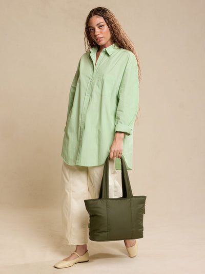CALPAK Luka Mini Tote in dark green Pine; ALM2401-PINE view 2
