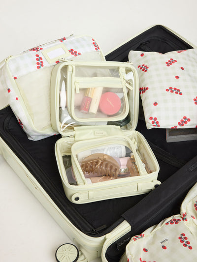 CALPAK Medium Clear Cosmetic Case in light green Celadon; CMM2201-CELADON view 2