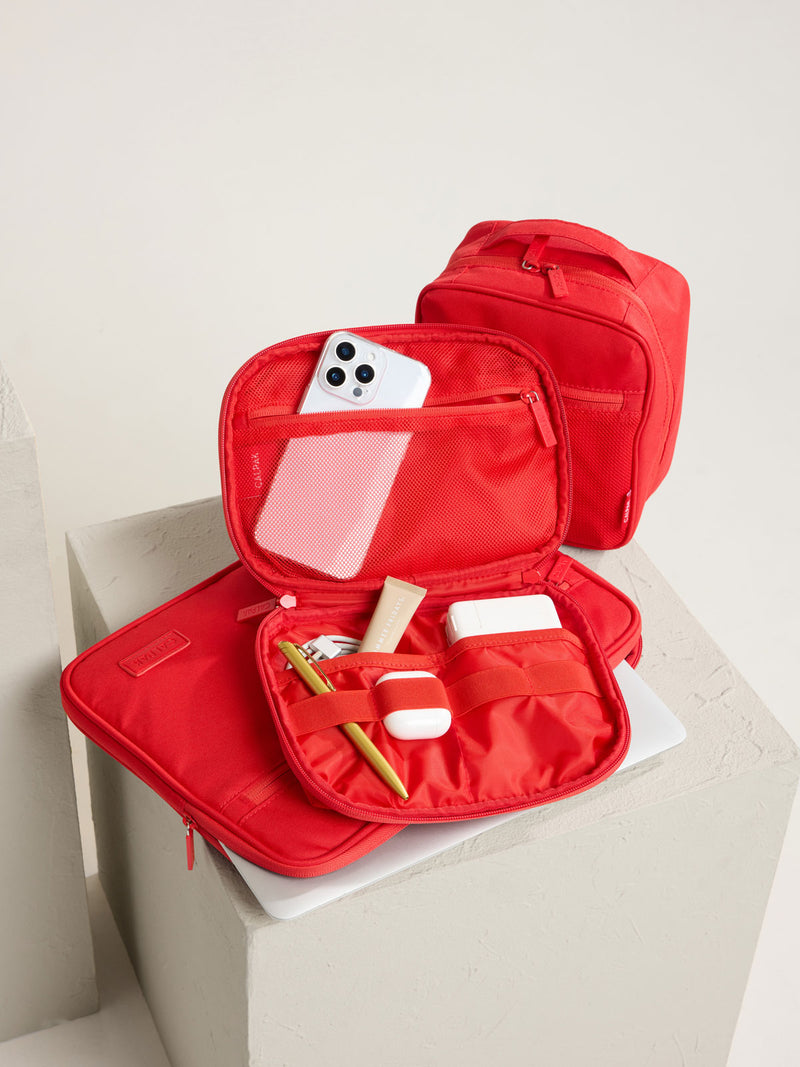 Items in CALPAK Tech Organizer in red Tomato