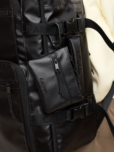 CALPAK Terra Clippable Card Pouch in black Matte Obsidian front view; TPC2401-MATTE-OBSIDIAN view 2