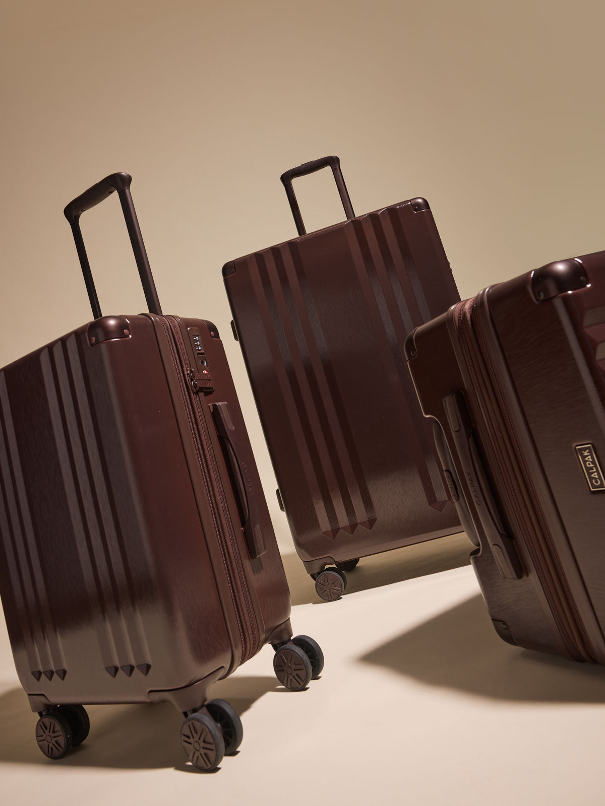 CALPAK Ambeur Large Luggage in brown Walnut with metallic look; LAM1028-WALNUT