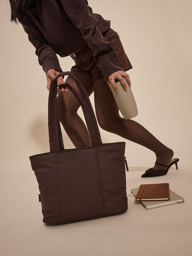 CALPAK Luka Mini Tote in brown monochrome Walnut