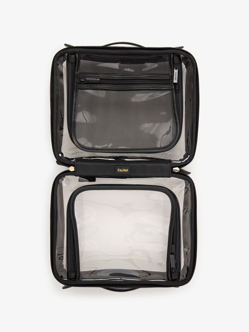 CALPAK transparent cosmetic bag; CCC2001-BLACK