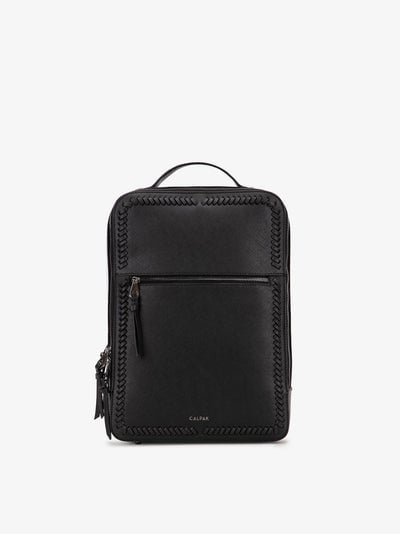 Calpak Kaya laptop backpack for women in gunmetal black; BP1702-SQ-GUNMETAL-BLACK