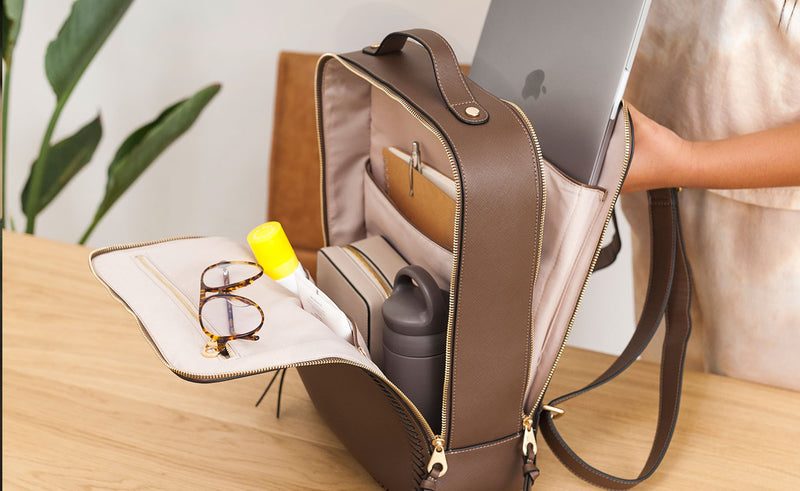 Kaya 15 inch Laptop Backpack in Strawberry | CALPAK display picture 2