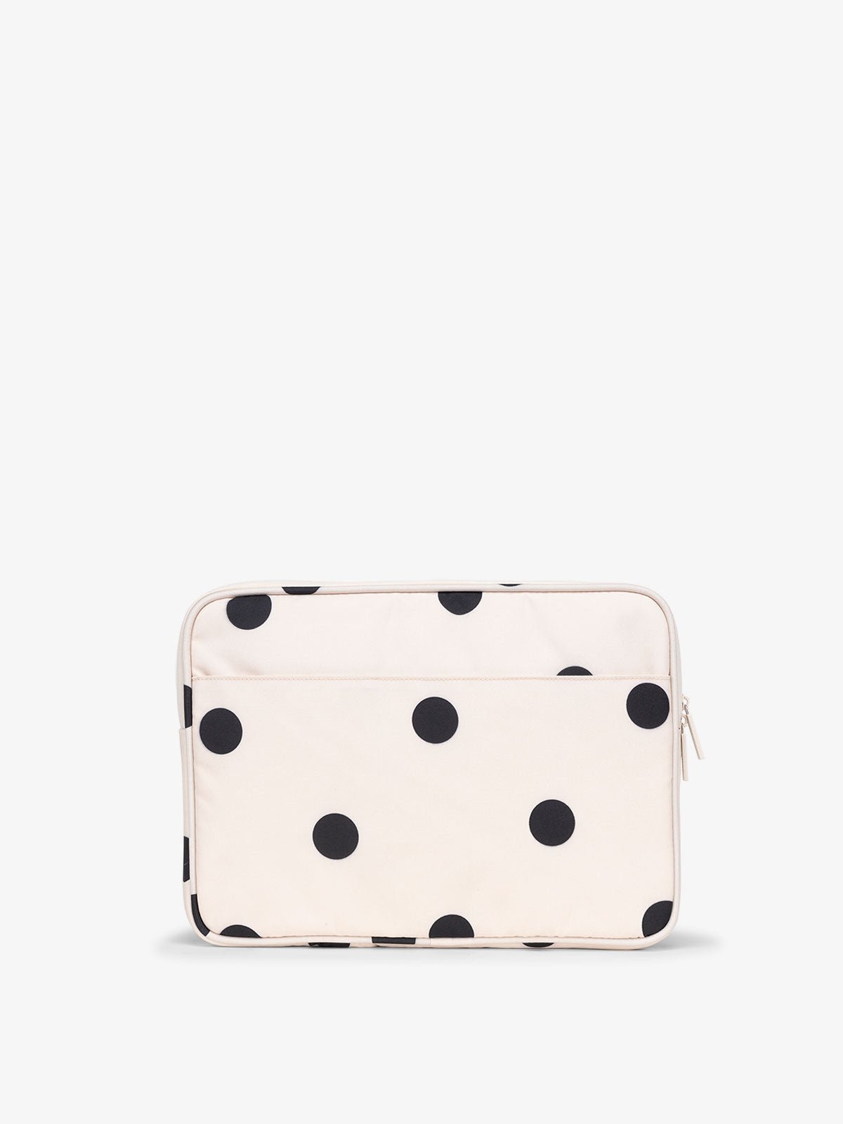 CALPAK 13-14 Inch Laptop Sleeve with front and back pockets in polka dot