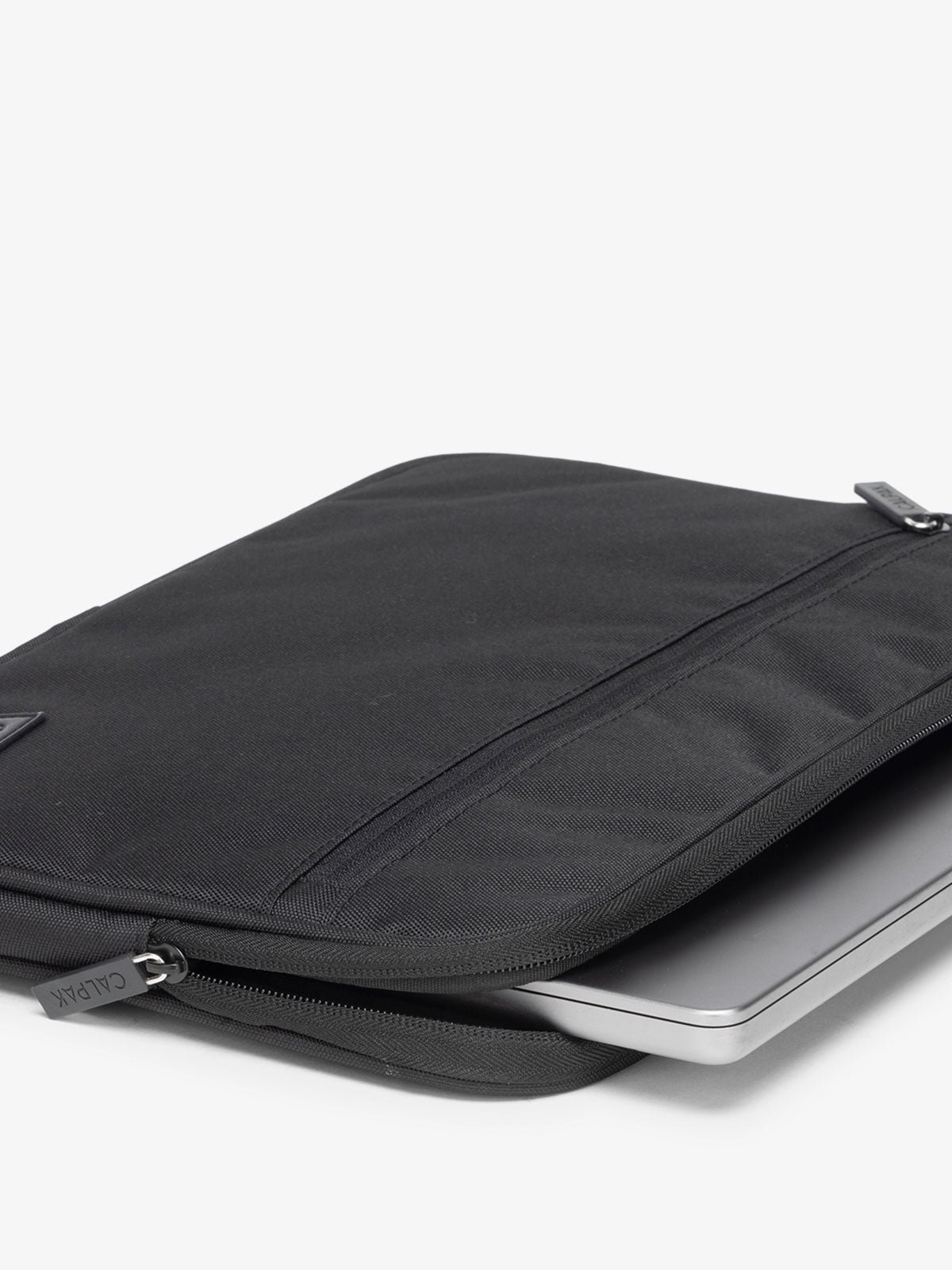 CALPAK 15-17" laptop sleeve with front zipper pouch in black