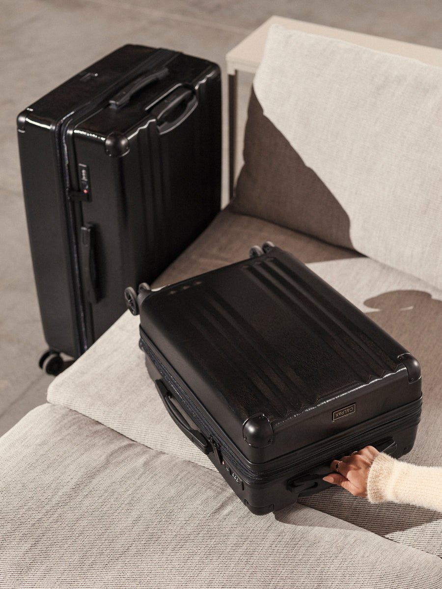 Ambeur black 2 piece luggage set