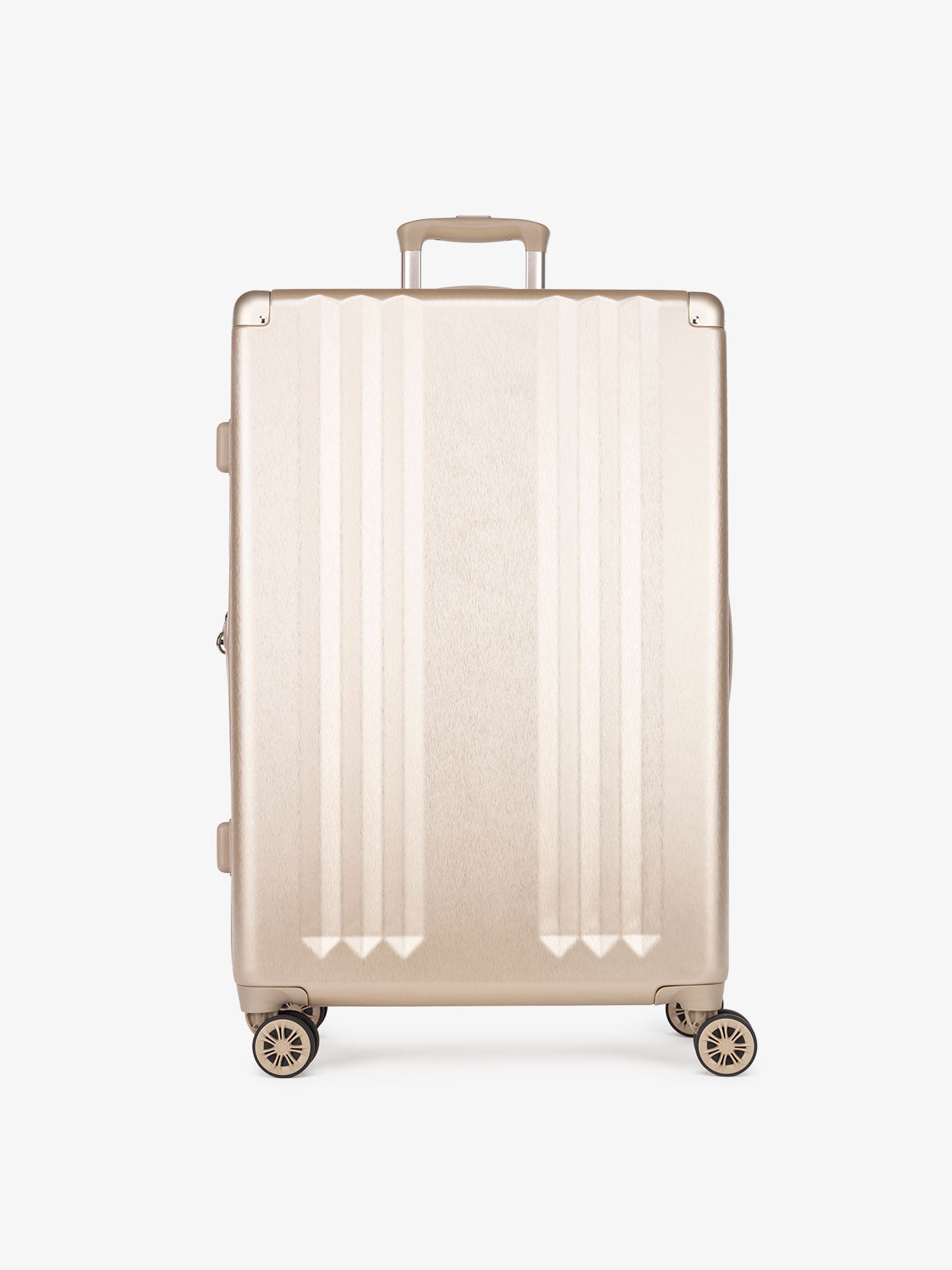 CALPAK Ambeur: lightweight hardside large suitcase in gold part of Ambeur 2 piece suitcase set