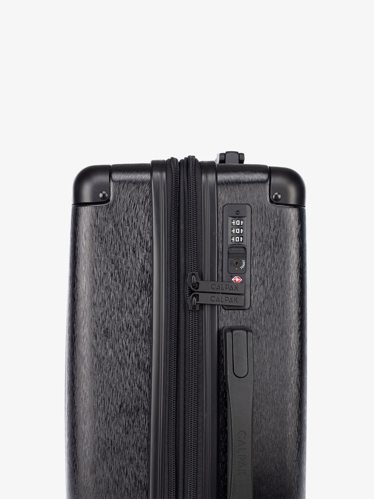 TSA lock of black CALPAK Ambeur hardside carry on suitcase