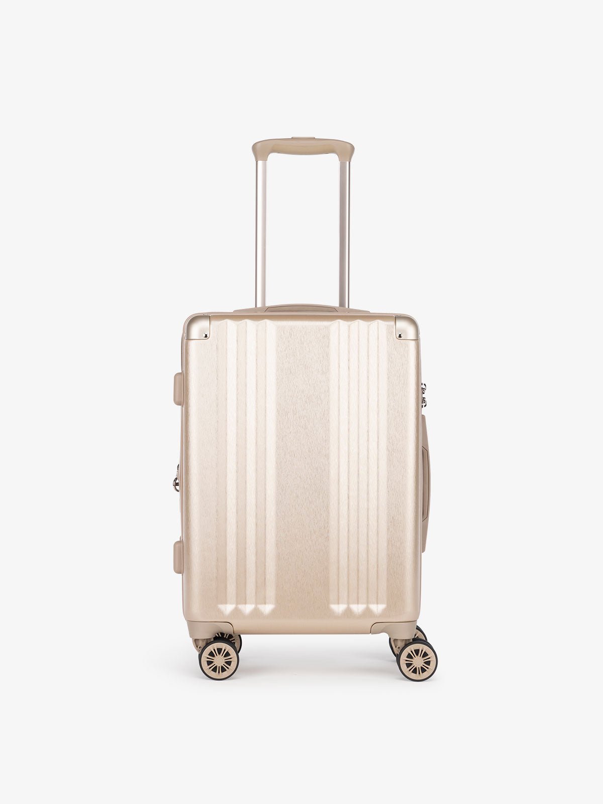 lightweight gold CALPAK Ambeur 22 inch rolling spinner carry on luggage with TSA lock