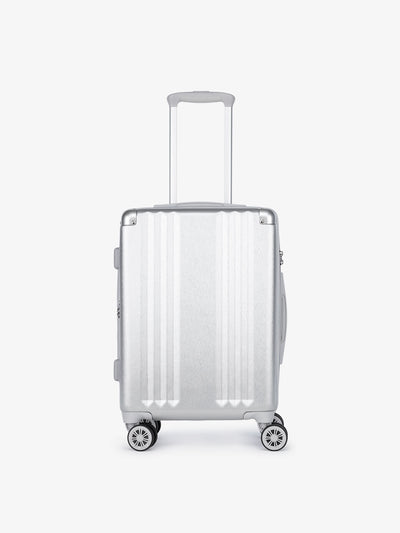 lightweight silver CALPAK Ambeur 22 inch hardside rolling spinner carry on luggage; LAM1020-SILVER