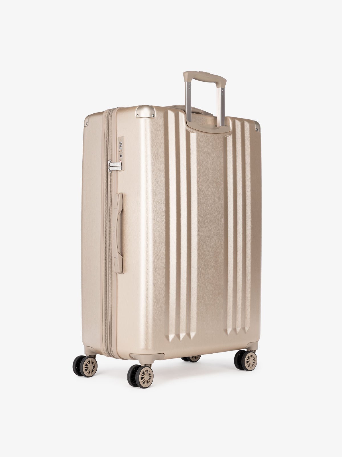 large 30 inch gold lightweight hardside suitcase