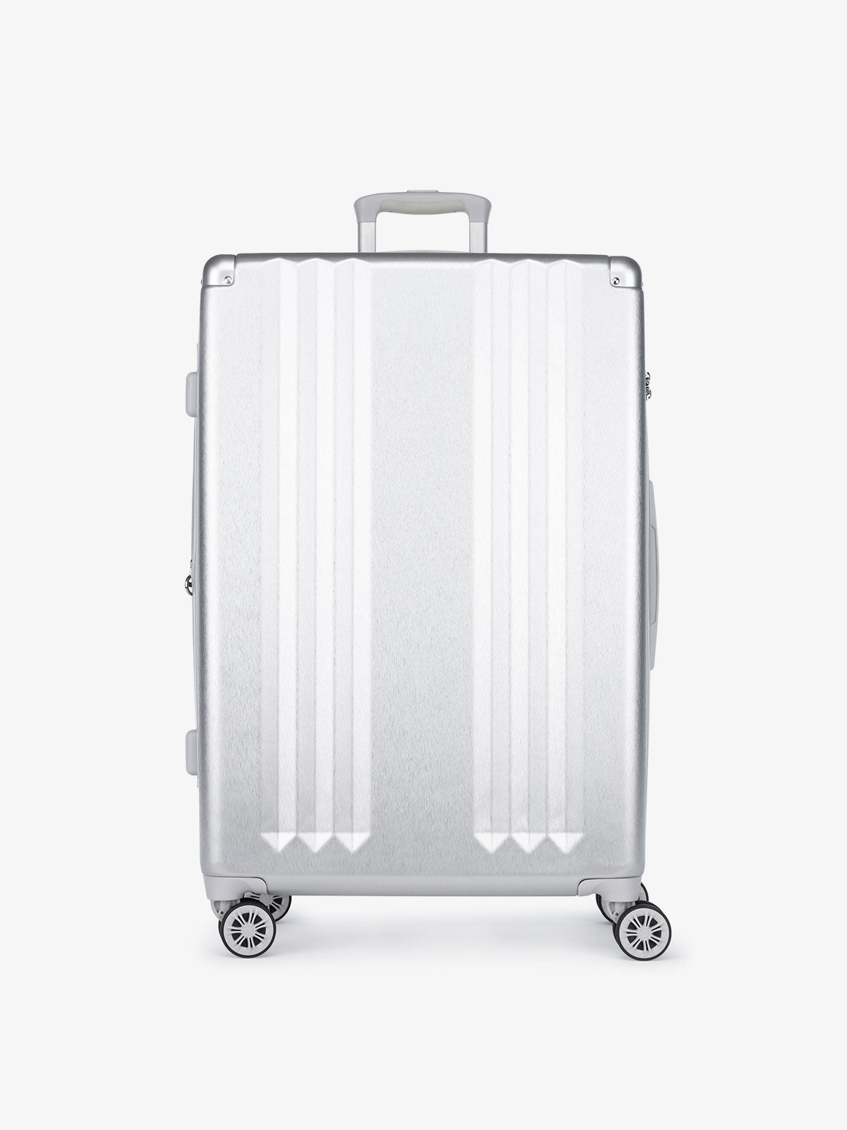 CALPAK Ambeur large 30 inch silver hardshell spinner luggage