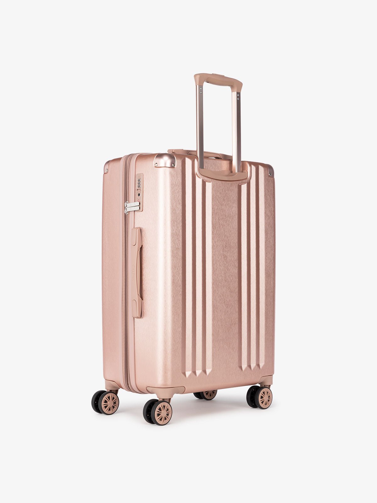 CALPAK Ambeur pink rose gold medium 26 inch hard shell rolling suitcase