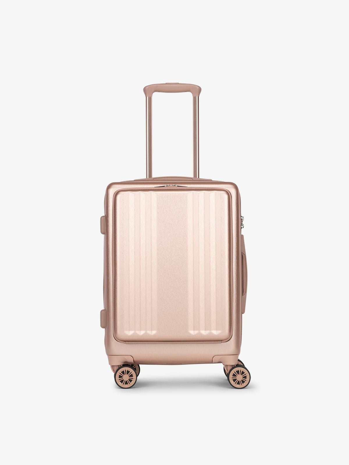 CALPAK Ambeur carry-on suitcase with pocket, TSA lock and 360 spinner wheels in rose gold