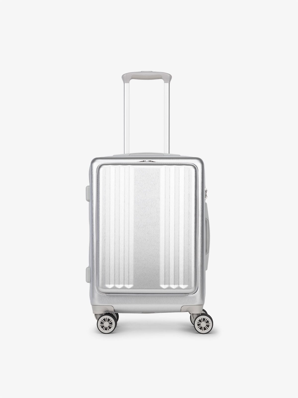 CALPAK Ambeur carry-on suitcase with pocket, TSA lock and 360 spinner wheels in silver