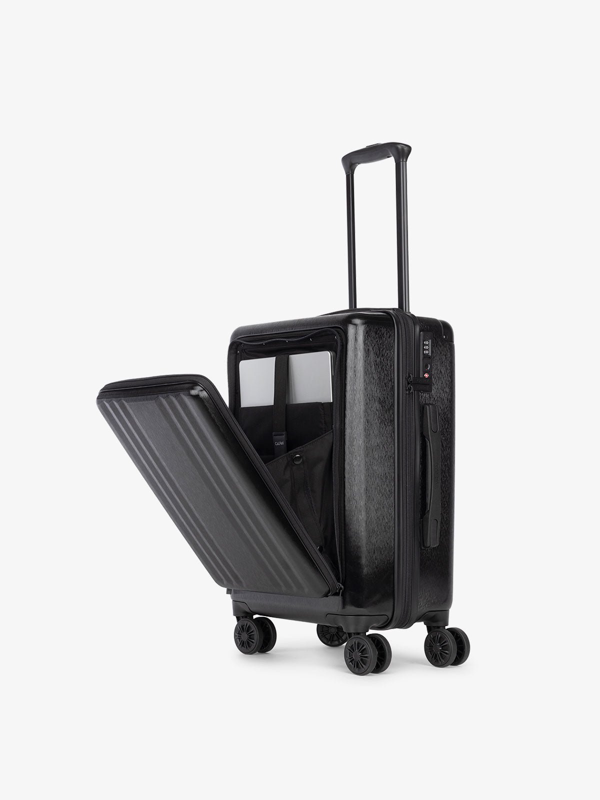 CALPAK Ambeur front pocket lightweight carry-on luggage in black