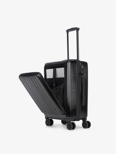 CALPAK Ambeur front pocket lightweight carry-on luggage in black; LAM1020-FP-BLACK