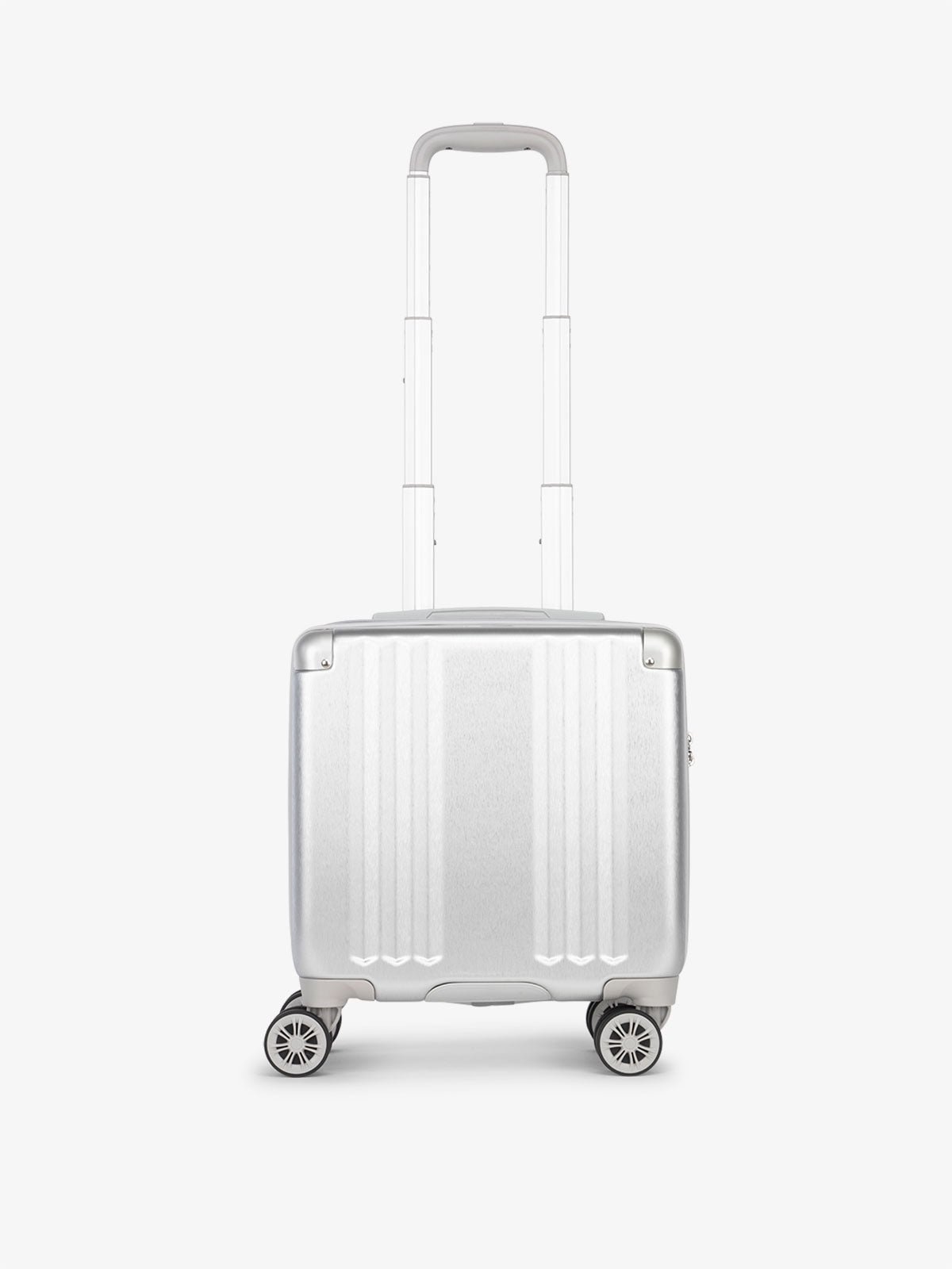 CALPAK Ambuer small carry on luggage with 360 spinner wheels in silver