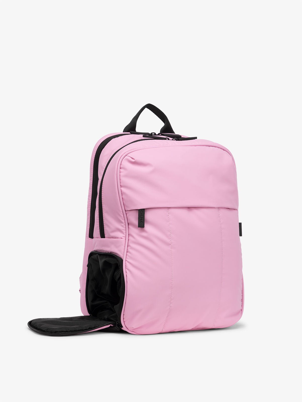 CALPAK Luka 15 Inch Laptop Backpack with shoe compartment in pink
