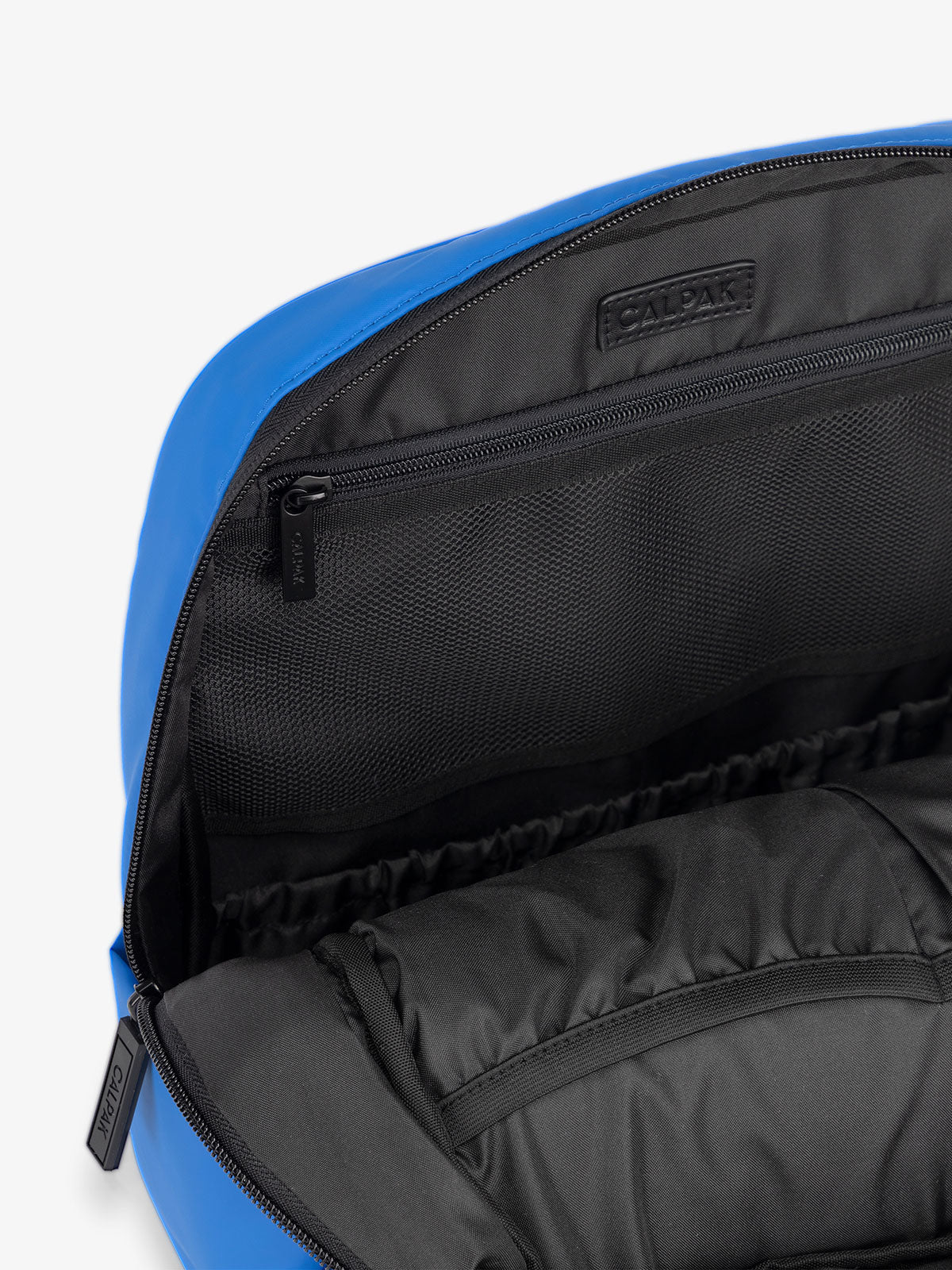 Interior of Luka Laptop Backpack in blue