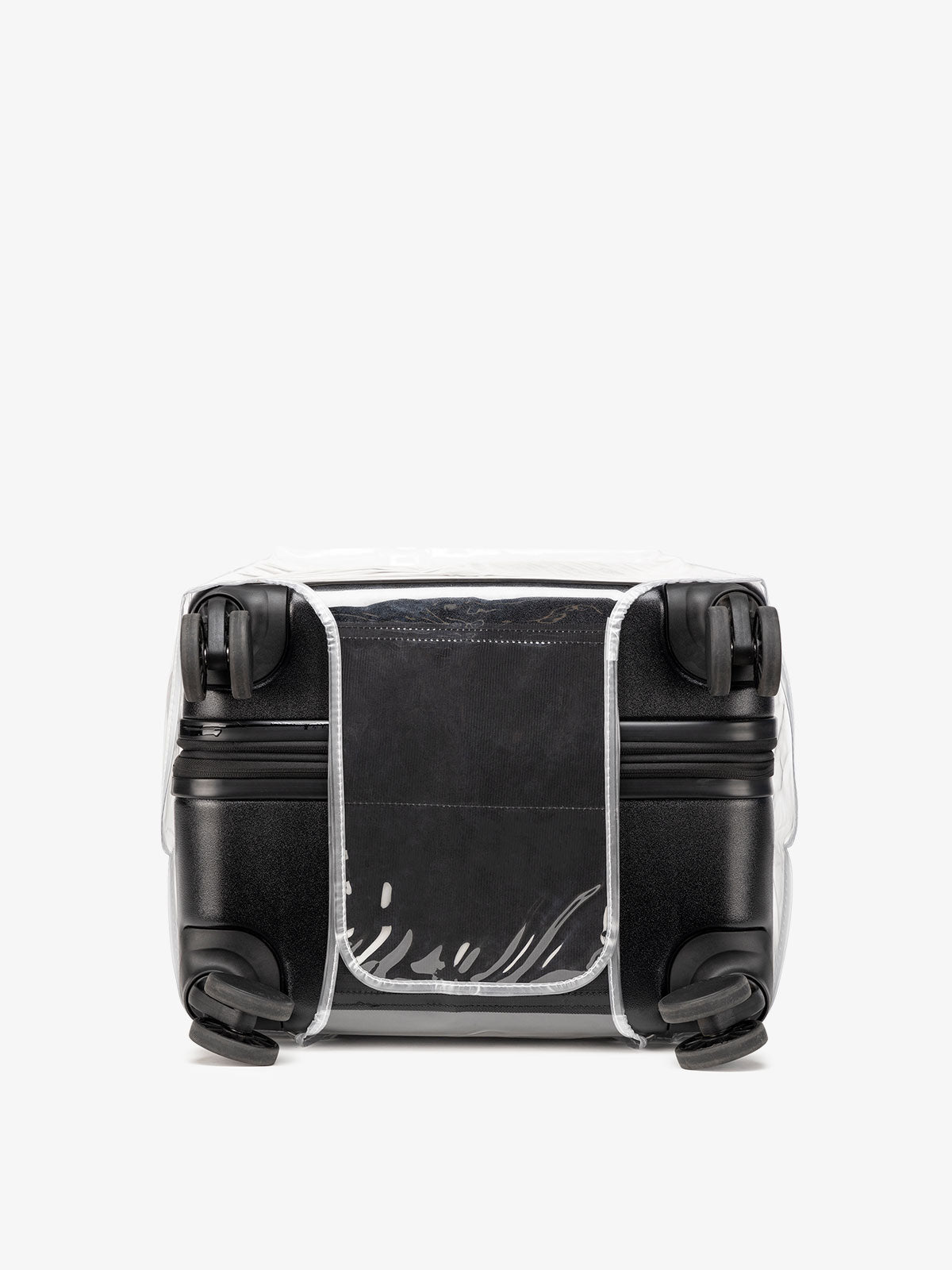 Plastic clear simple luggage cover with velcro closure at bottom for CALPAK 30 inch spinner luggage