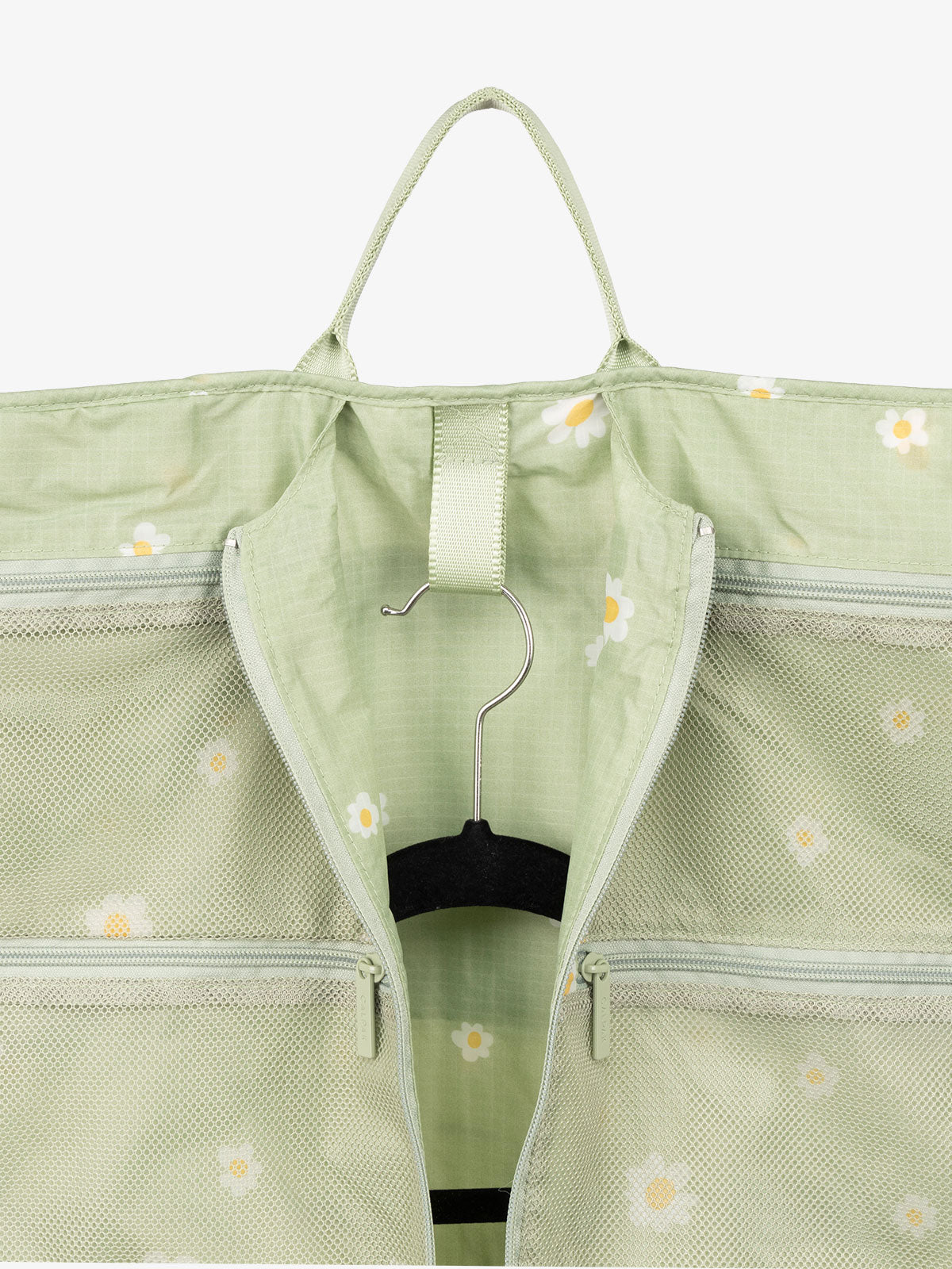 CALPAK Compakt large hanging garment travel bag with handle and mesh pockets in daisy