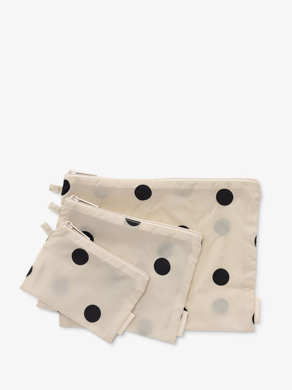 CALPAK Set of small bags for storage and travel in polka-dot
